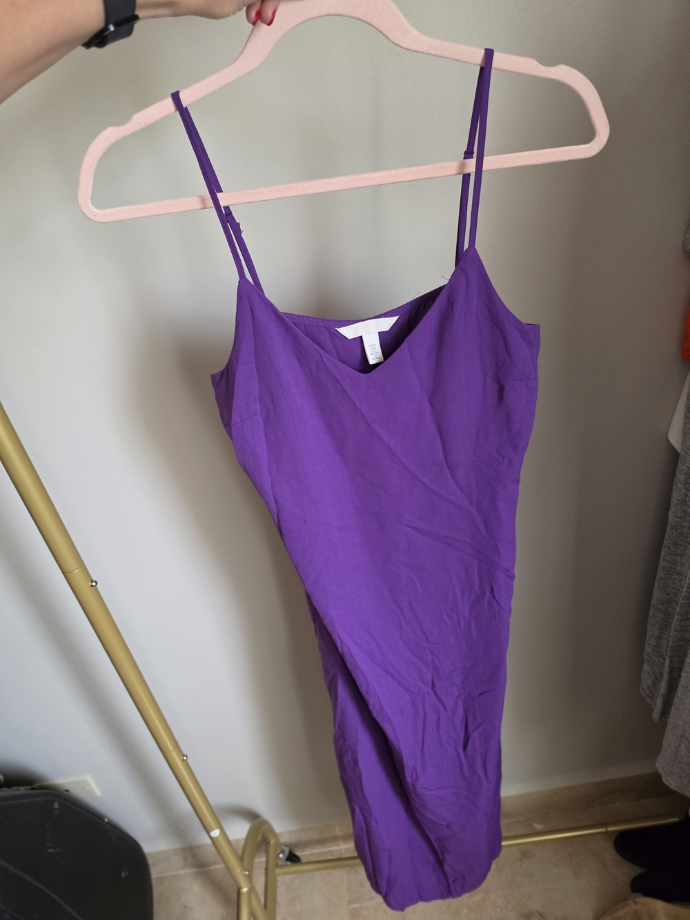 H&M Purple Maxi Slip Dress with Spaghetti Straps